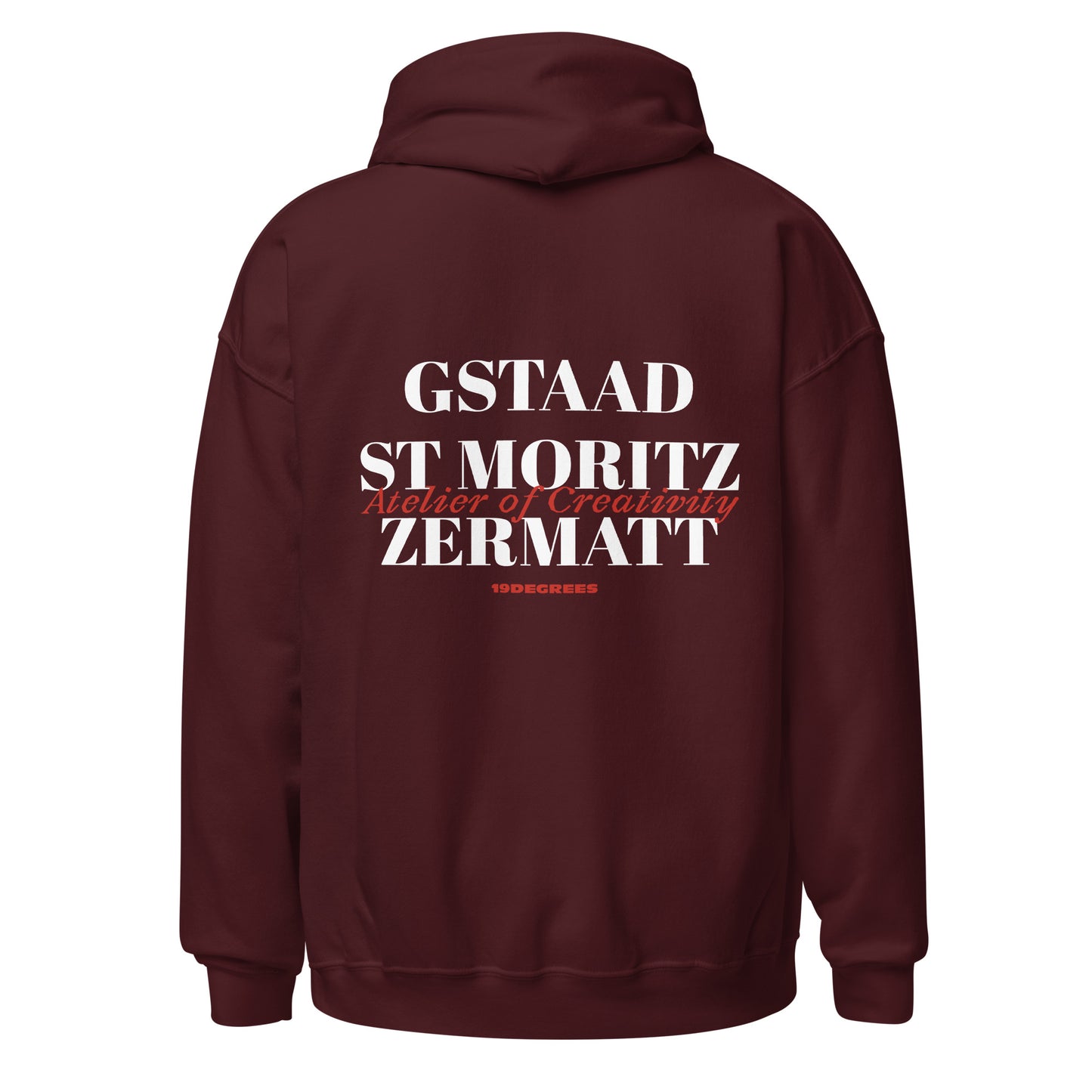 ALPINE SKI CLUB HOODIE MAROON