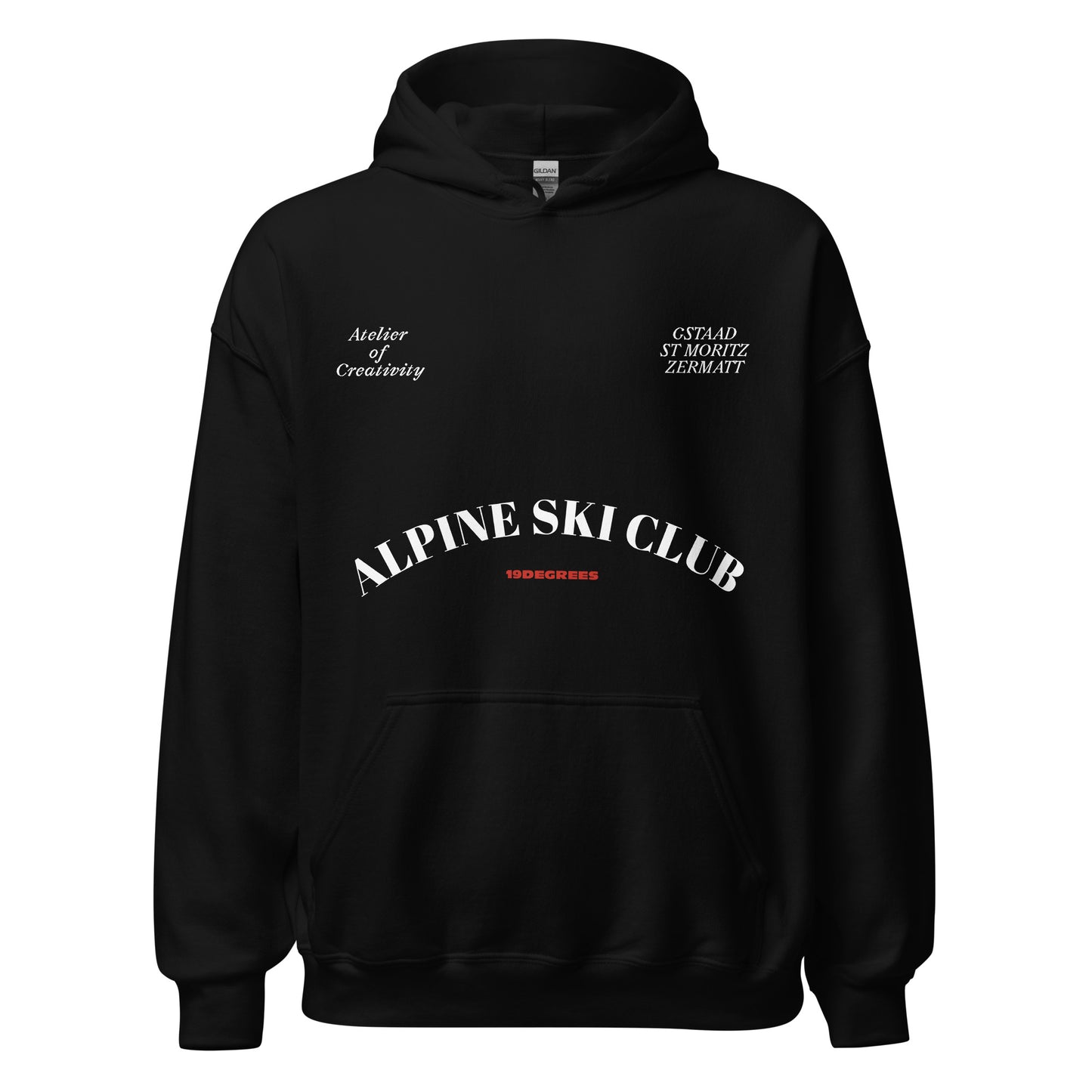 ALPINE SKI CLUB HOODIE BLACK